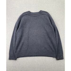 90s VTG Croft & Barrow Sweater Mens XL Navy Blue Crewneck Chunky Knit Pullover